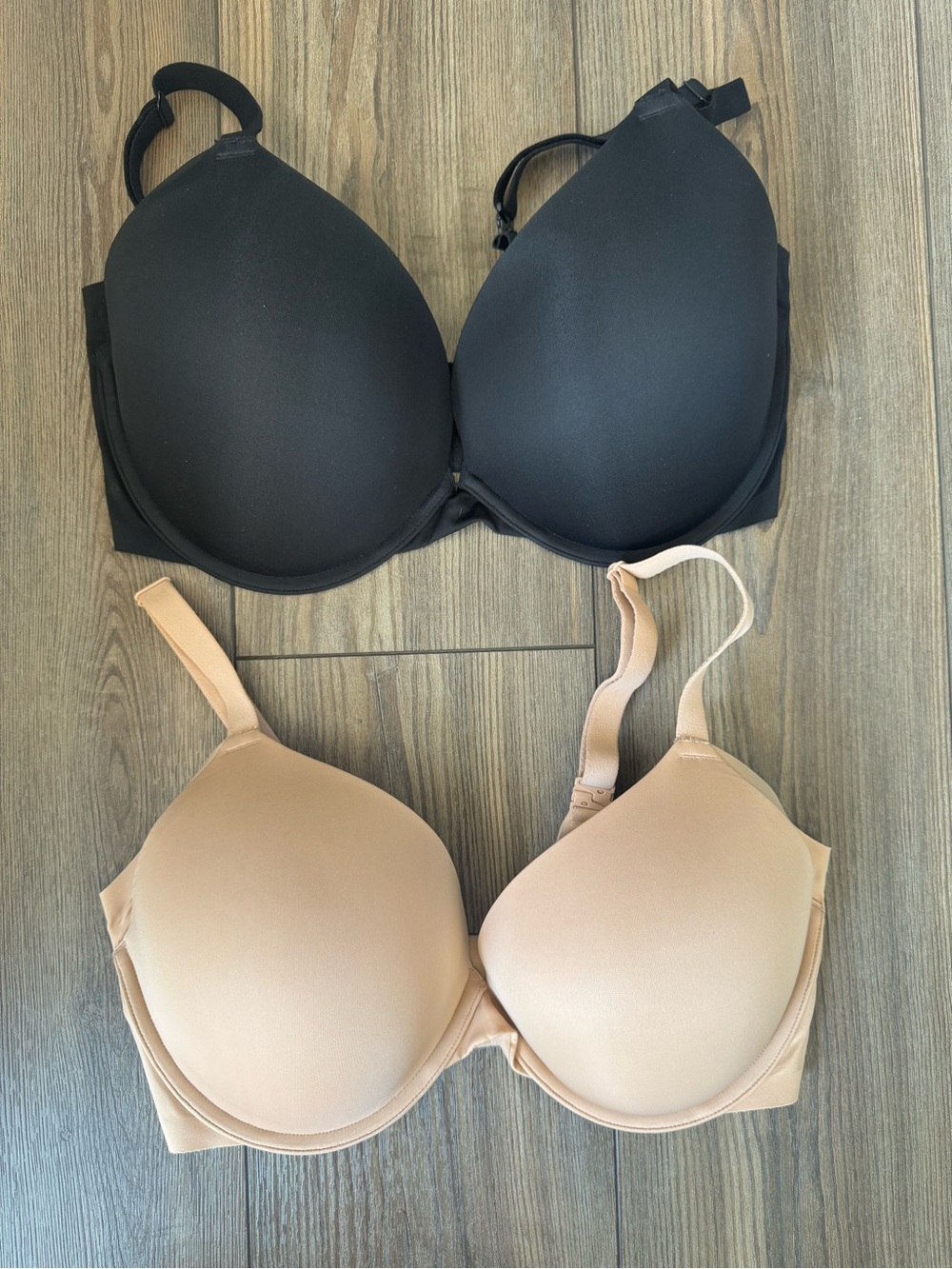 Auden Luxury push up plunge bras - Black & Nude (2-Pack)